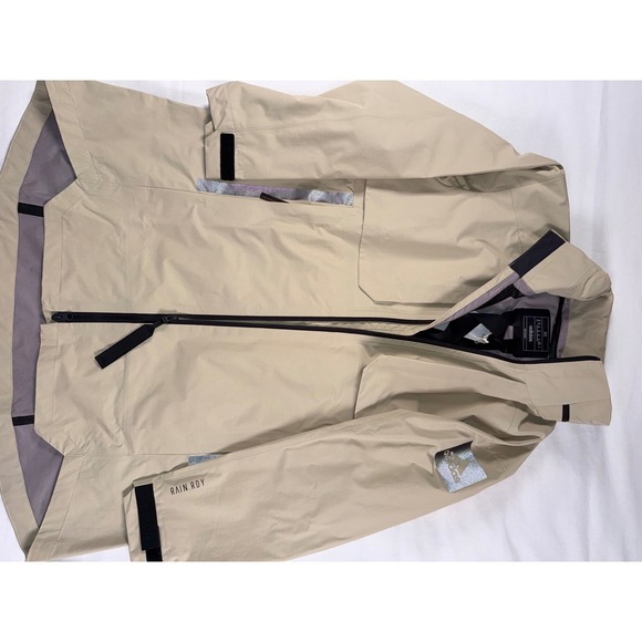 Adidas MYSHELTER RAIN.RDY Jacket Beige Tan Waterproof Hooded Coat XS Women's - Picture 10 of 16